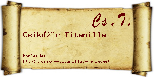 Csikár Titanilla névjegykártya